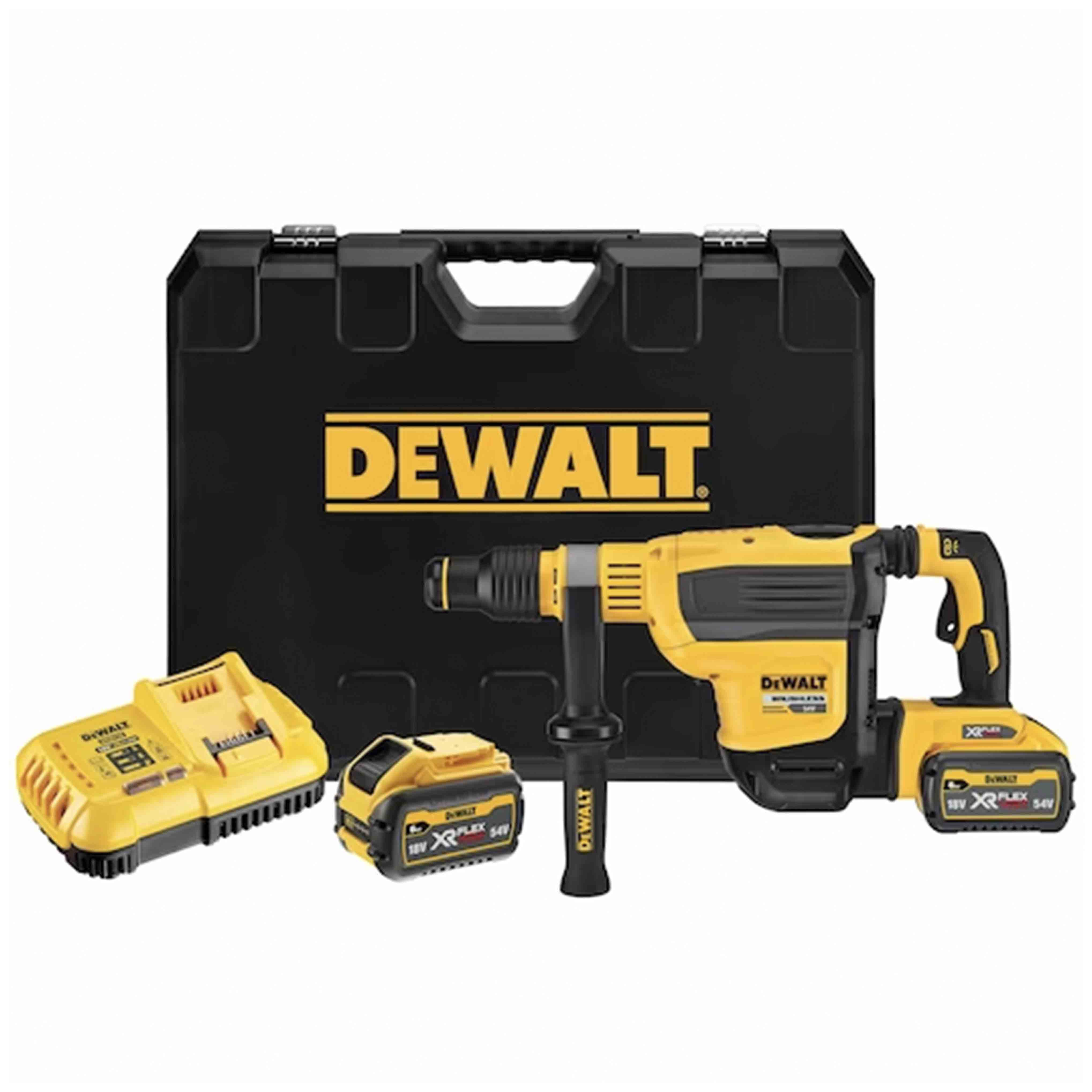 Demo-perforator hammer BRUSHLESS motor 54V XR FLEXVOLT high power SDS-Max 45mm in CASE and ACCESSORIES - DeWALT - DCH614X2-QW Demo-perforator hammer BRUSHLESS motor 54V XR FLEXVOLT high power SDS-Max 45mm in CASE and ACCESSORIES - DeWALT - DCH614X2-QW